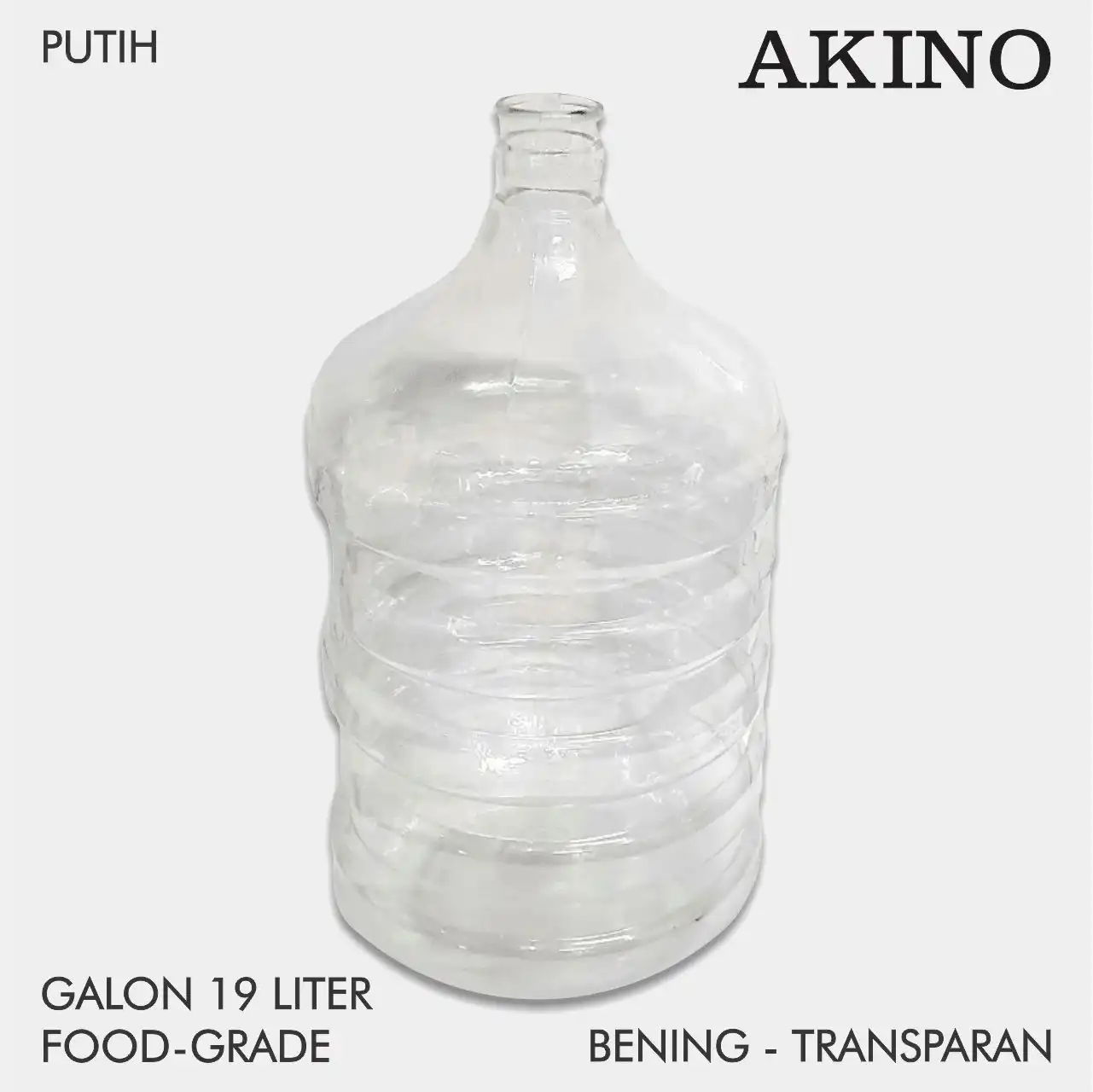 Galon Akino bening transparan BPA Free untuk cek isi air