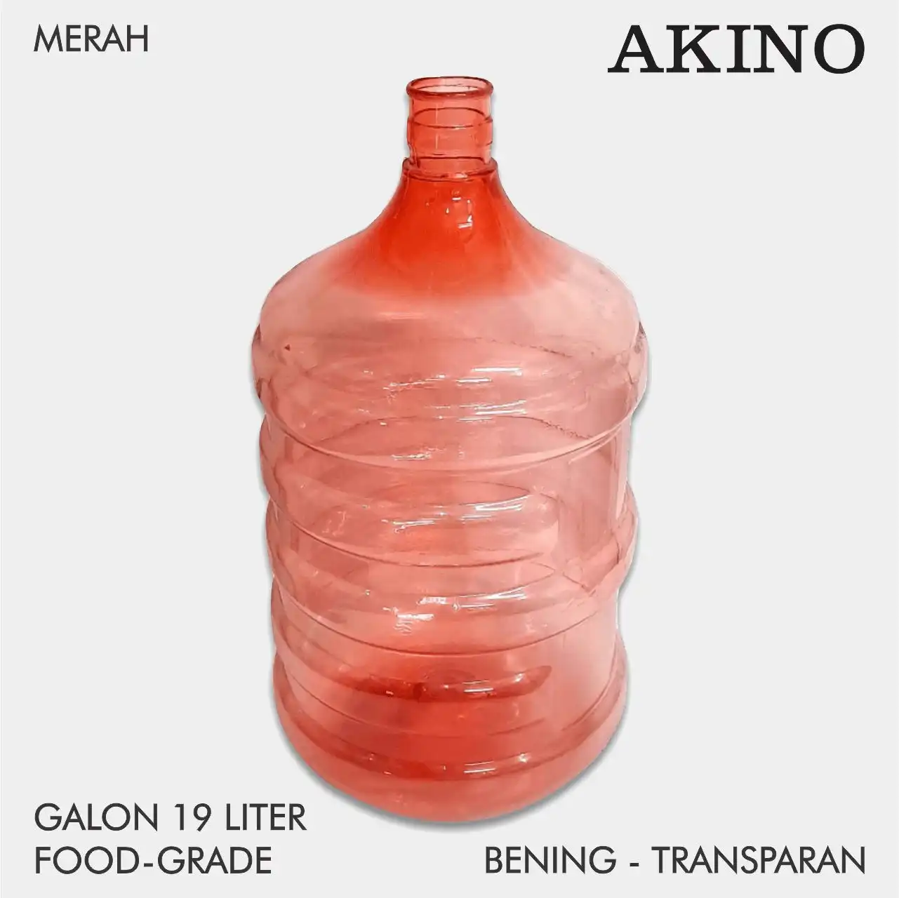 Jual Galon Akino food grade warna merah berani yang menarik perhatian