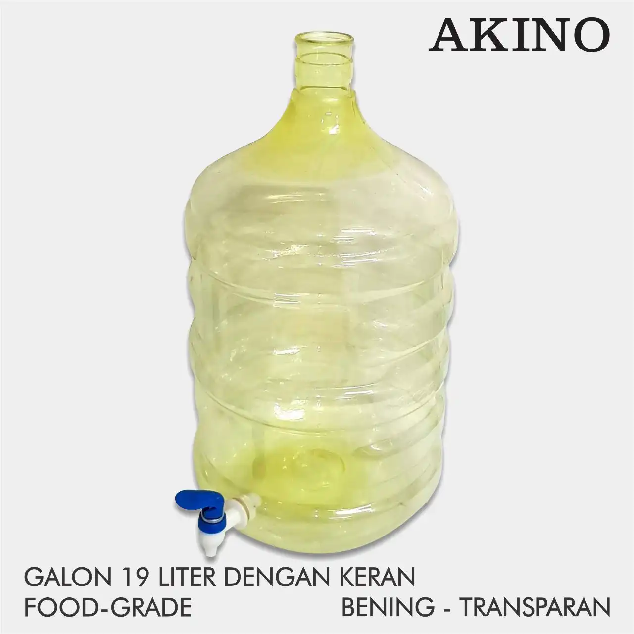 Jual galon keran Akino warna kuning transparan yang BPA Free dan aman